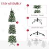7.5 ft Pre-Lit Snow-Dipped Artificial Christmas Tree with Realistic Branches, 350 LED Lights, Pine Cones, Red Berries and 1075 Tips