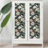 Dark Green White Peonies Vintage Floral Peel and Stick Wallpaper Wall Decor Self Adhesive Wall Paper Stick on Easy Peel Off Contact for Renter Apartme