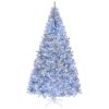 8 FT Pre-lit Artificial Christmas Tree, Hinged Xmas Pine Tree with 1350 Branch Tips, 500 Lights and Remote Control for Holiday Party Office Home, Silv