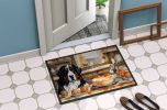 NEW Bernese Mountain Dog Fall Kitchen Pumpkins Doormat Front Door Mat Indoor Outdoor Rugs for Entryway, Non Slip Washable Low Pile, 18H X 27W