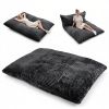 Dark Gray Convertible Corduroy Bean Bag Floor Sofa for Adults, 76.5x55 Inch Sponge Filling Foldable Floor Mattress Guest Bed