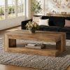 Coffee Table, Farmhouse 2-Tier Tea Cocktail Table with Storage