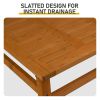 Outdoor Wood Coffee Table, 42" Farmhouse Side Table for Patio