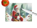 NEW Mastiff and Santa Claus Glass Cutting Board Decorative Tempered Glass Kitchen Cutting and Serving Board Large Size Chopping Board