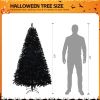 6 FT Pre-lit Artificial Christmas Tree, Hinged Xmas Pine Tree with 900 Branch Tips, 250 Lights and Remote Control for Holiday Party Office Home, Black