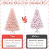 7ft Pink Artificial Christmas Tree Hinged Full Fir Tree with Metal Stand