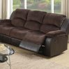Motion Loveseat 1pc Living Room Furniture Chocolate Padded Suede w. Faux Leather Plush Cushion Couch