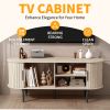 TV Stand, 47" Modern TV Console Table with Storage Compartment and Sliding Door, Gaming Entertainment Center with Cabinet for Living Room, Bedroom