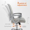 Office Computer Desk Managerial Executive Chair, Ergonomic Mid-Back Mesh Swivel Rolling Work with Wheels, Comfortable Lumbar Support