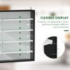 HOMCOM Display Cabinet 5-Tier Black White Glass Case with 2 Doors Adjustable Shelves Wall-Mounted