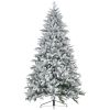 8ft Snow Flocked Artificial Christmas Tree with 2003 Tips, Foldable Metal Stand, Easy Assembly, Hinged Xmas Tree for Home, Office, Holiday, Green