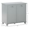 HOMCOM Laundry Ease: Gray Tilt-Out Two-Compartment Bathroom Laundry Sorter Cabinet