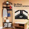 Corner shelf, clothes hanger with shoe cabinet, clothes hanger