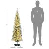 HOMCOM 5' Tall Pre-Lit Slim Noble Fir Artificial Christmas Tree with 110 Warm White LED Lights and 294 Tips, for Christmas Decoration, Green