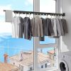 SOGA 2-Pack 127.5cm Wall-Mounted Clothing Dry Racks â€“ Foldable Hangers