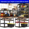5-Tier Heavy Duty Shelving Unit 2000LBS, Black, 71" H x 39.4" W x 19.7" D