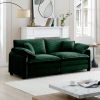 Warm and Cozy Living Room Sofa with 4 Pillows Upholstered Large Deep Seat 2 Seater Sofa for Living Room,Green Corduroy