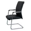 Hot Sell Office Furniture No Wheel Leather Metal Frame Meeting Conference Room Computer Chair