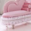 Pink Velvet Mini Jewelry Box Storage Organizer Lace Princess Chaise Longue Furniture Shape Jewelry Holder