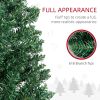 HOMCOM 8' Tall Pre-Lit Slim Noble Fir Artificial Christmas Tree with 300 Warm White LED Lights and 618 Tips, for Christmas Decoration, Green