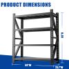 Heavy Duty Metal Adjustable Garage Shelves, 4000LBS Storage Rack (69"H x 59"W x 23.6"D) Industrial Shelving Unit for Warehouse, Black