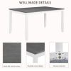 6-Piece Dining Table Set with Bench, Wood Dining Table Set for 6, Modern 6-Person Dining Table Set for Dining room, Kitchen, Grey & White two tone