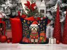 Havanese Christmas Throw Pillow Machine Washable, Indoor Outdoor Decorative Pillow for Couch, Bed or Patio, 14Hx14W