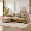 Modular Sectional L Shaped Couch With Ottoman, Premium Chenille Fabric,Quilted Pleated Design,Ergonomic Design Easy Install,Fits Bedrooms