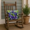 Rhode Island Violets in Watercolor Throw Pillow Machine Washable, Indoor Outdoor Decorative Pillow for Couch, Bed or Patio, 18Hx18W