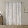 Poly Printed Curtain Panel with Tufted Stripe and Lining White/Brown 50x84"