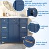 36" Bathroom Vanity Cabinet with Sink Top Combo Set; Navy Blue; Single Sink; Shaker Cabinet with Soft Closing Door and Drawer