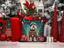 Schnauzer Christmas Throw Pillow Machine Washable, Indoor Outdoor Decorative Pillow for Couch, Bed or Patio, 14Hx14W