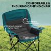 Outsunny Padded Camping Chair for Adults, Portable Folding Camping Chair with Side Pockets, Cup Holders, Carry Bag, Black