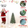 4ft Snow Frosted Christmas Tree w/747 PE/PVC Tips, Pinecone & Berries - Holiday Decor