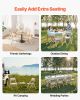 Wooden Folding Chairs with Padded Cushion and Wooden Frame Beige Set of 4