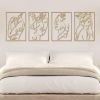 4 Pack Gold Wall Art Decor, Female Flower Face Lover Minimalist DÃƒÂ©cor Single Line Art Wall DÃƒÂ©cor, Real Metal Wall Art