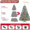 4ft 120cm Full Hard Needle Tree Automatic Decor  Flocked Led Christmas Tree