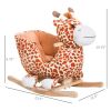 Qaba Giraffe Plush Wooden Rocking Horse, Animal Chair with Sound, Brown, for Boys & Girls
