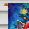 Yorkshire Terrier Christmas House Flag Large Porch Sleeve Pole Decorative Outside Yard Banner Artwork Wall Hanging, Polyester, House Size, Multicolor