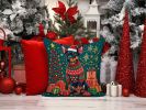Miniature Pinscher Christmas Throw Pillow Machine Washable, Indoor Outdoor Decorative Pillow for Couch, Bed or Patio, 14Hx14W