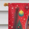 Keeshond Holiday Christmas House Flag Large Porch Sleeve Pole Decorative Outside Yard Banner Artwork Wall Hanging, Polyester, House Size, Multicolor