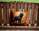 Belgian Sheepdog Fall Throw Pillow Machine Washable, Indoor Outdoor Decorative Pillow for Couch, Bed or Patio, 14Hx14W