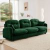 Three-Seate Modular Sectional Couch,Soft Chenille Fabric High-Density Foam ,Quilted Pleated Design Ergonomic Design,Elegant Armrests
