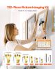 130Pcs Picture Frame Hangers with Nails 10lbs to 100lbs Metal Photo Hanging Kit