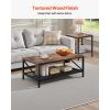 3 Pieces Living Room Table Sets, 41.3 in Industrial Coffee Table with 2 Square End Side Tables
