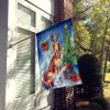 Saluki Christmas Reindeer House Flag Large Porch Sleeve Pole Decorative Outside Yard Banner Artwork Wall Hanging, Polyester, House Size, Multicolor