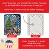 Great Dane Christmas Reindeer Porcelain Ornament Christmas Tree Hanging Decorations for Home Christmas Holiday, Rectangle, Gift, Multicolor