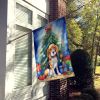 Beagle Christmas Reindeer House Flag Large Porch Sleeve Pole Decorative Outside Yard Banner Artwork Wall Hanging, Polyester, House Size, Multicolor