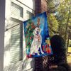 Kuvasz Christmas Reindeer House Flag Large Porch Sleeve Pole Decorative Outside Yard Banner Artwork Wall Hanging, Polyester, House Size, Multicolor