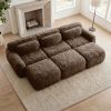 3-Seater Soft Plush Fabric,32D High Density Spong,Movable Ottoman Free Combination,No Assembly Required Bottom Anti-Slip Design